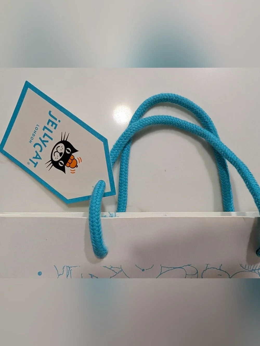 Jellycat White & Turquoise 25th Anniversary Gift Bag {Never Used}
